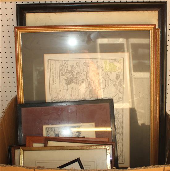 Collection of framed maps & other pictures